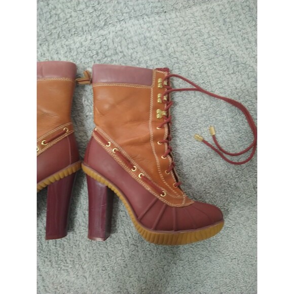 Michael Kors Leather Heeled Boots Size 8 Y2K Vintage - Picture 3 of 13